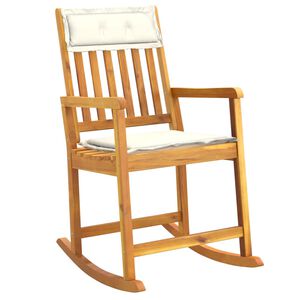 vidaXL Rocking Chair with Cushions Solid Wood Acacia