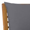 vidaXL 3 Piece Garden Lounge Set with Dark Grey Cushion Solid Acacia Wood