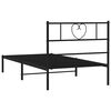 vidaXL Metal Bed Frame without Mattress with Headboard Black 100x190cm