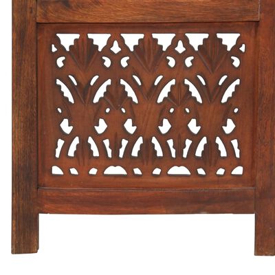 vidaXL Hand Carved 3-Panel Room Divider Brown 120x165 cm Solid Mango Wood