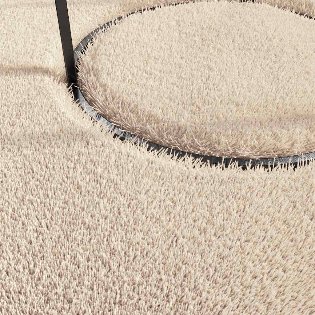 vidaXL Washable Rug Soft Shaggy Beige 160x230 cm Anti Slip