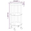 vidaXL 3-tier Trolley Black 38x38x82cm Engineered Wood&Solid Wood Pine