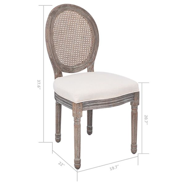 vidaXL Dining Chairs 4 pcs Cream Fabric