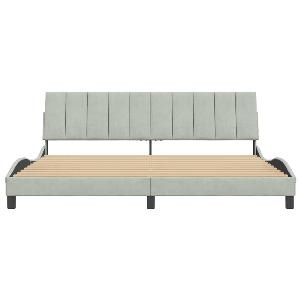vidaXL Bed Frame without Mattress Light Grey 193x203 cm Velvet