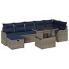 vidaXL Garden Sofa Set with Cushion 8 pcs Grey Poly Rattan