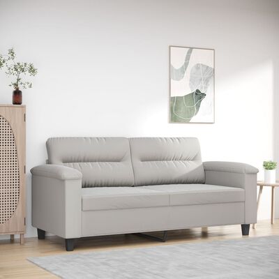 vidaXL 2-Seater Sofa Light Grey 140 cm Microfibre Fabric