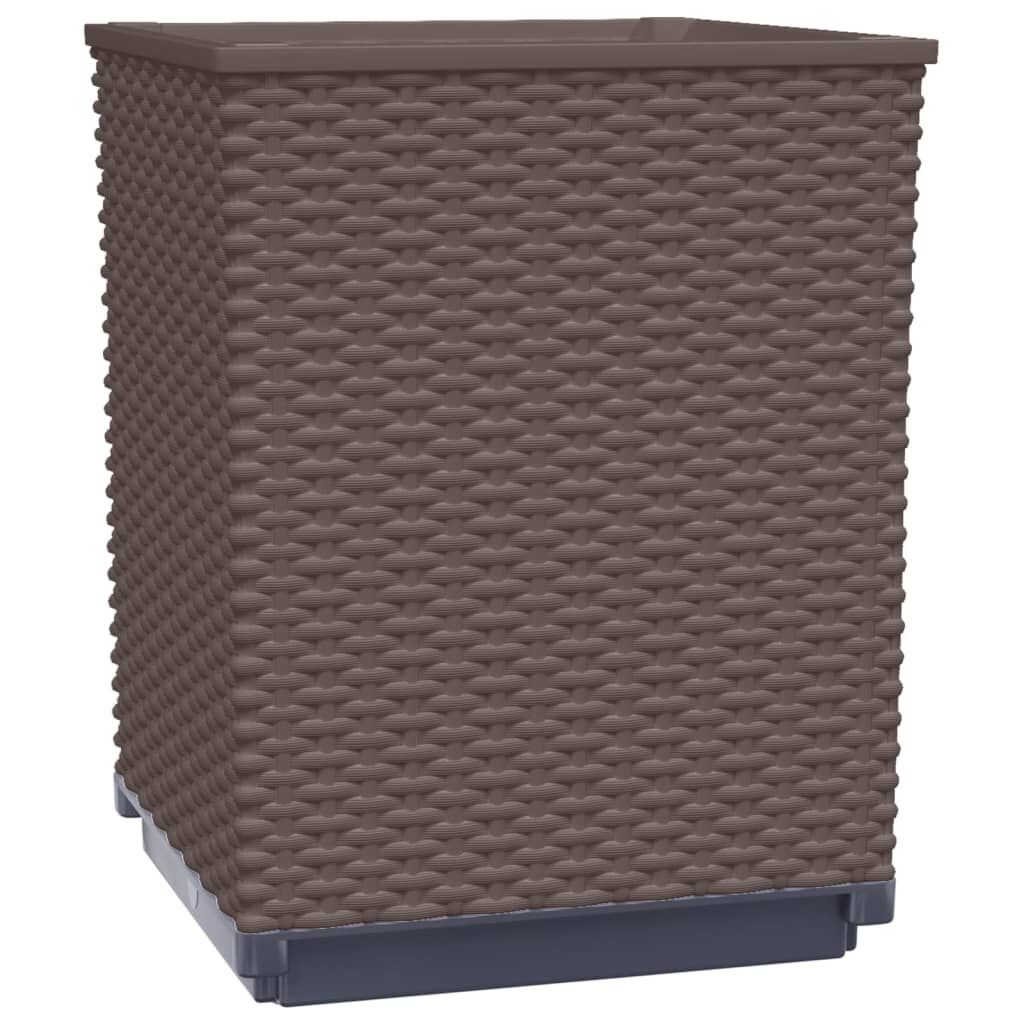 vidaXL Planters 2 pcs Brown 30x30x37 cm Polypropylene