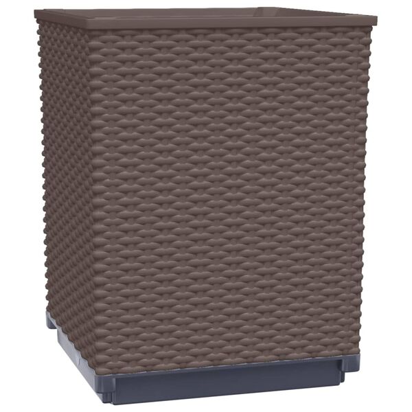vidaXL Planters 2 pcs Brown 30x30x37 cm Polypropylene