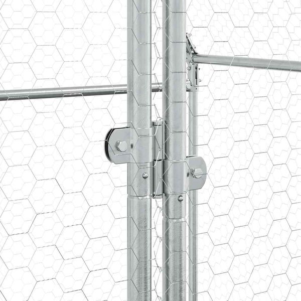 vidaXL Chicken Cage Silver 100x100x190 cm Galvanised Steel