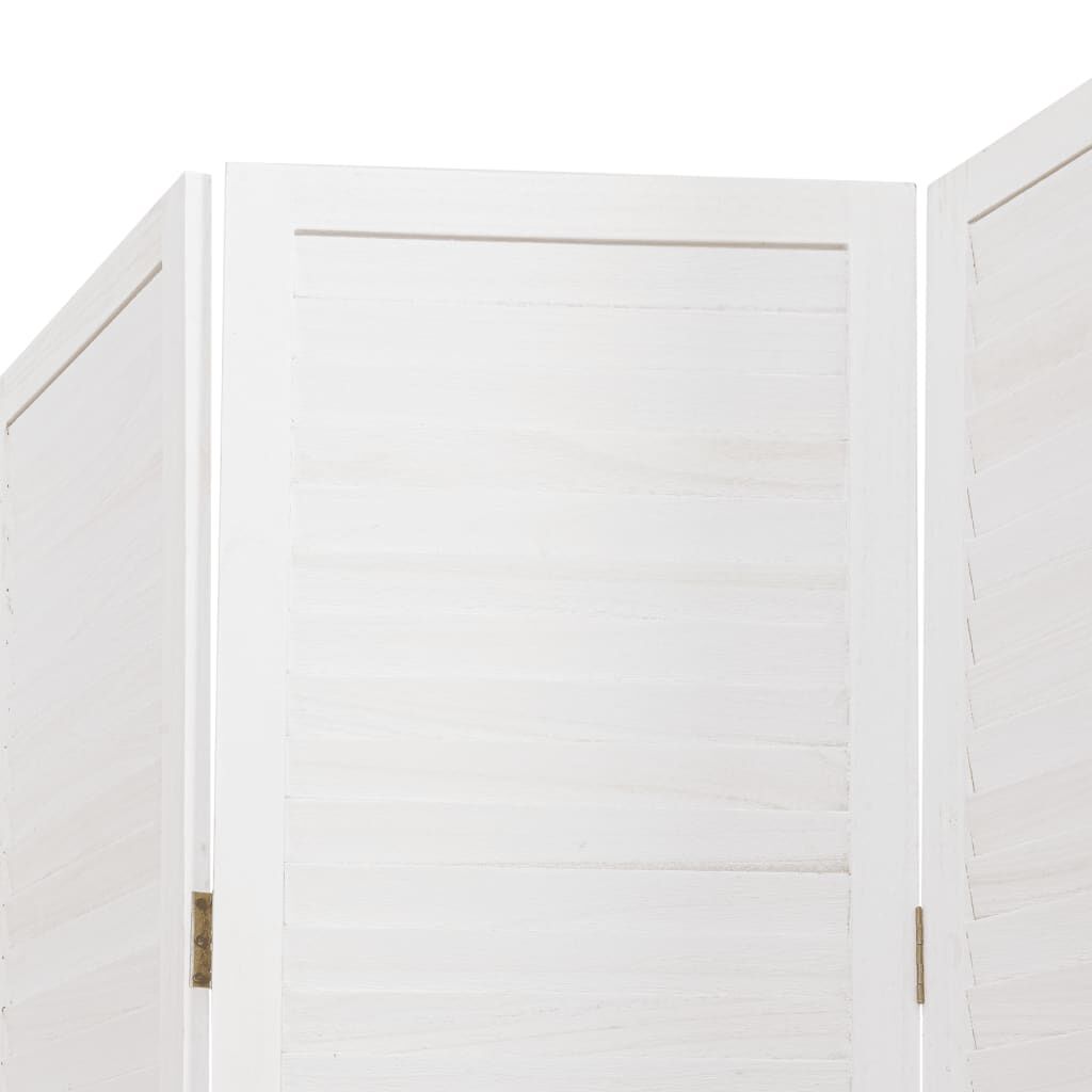 vidaXL Room Divider 6 Panels White Solid Wood Paulownia