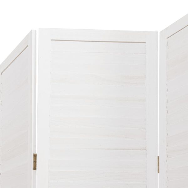 vidaXL Room Divider 6 Panels White Solid Wood Paulownia