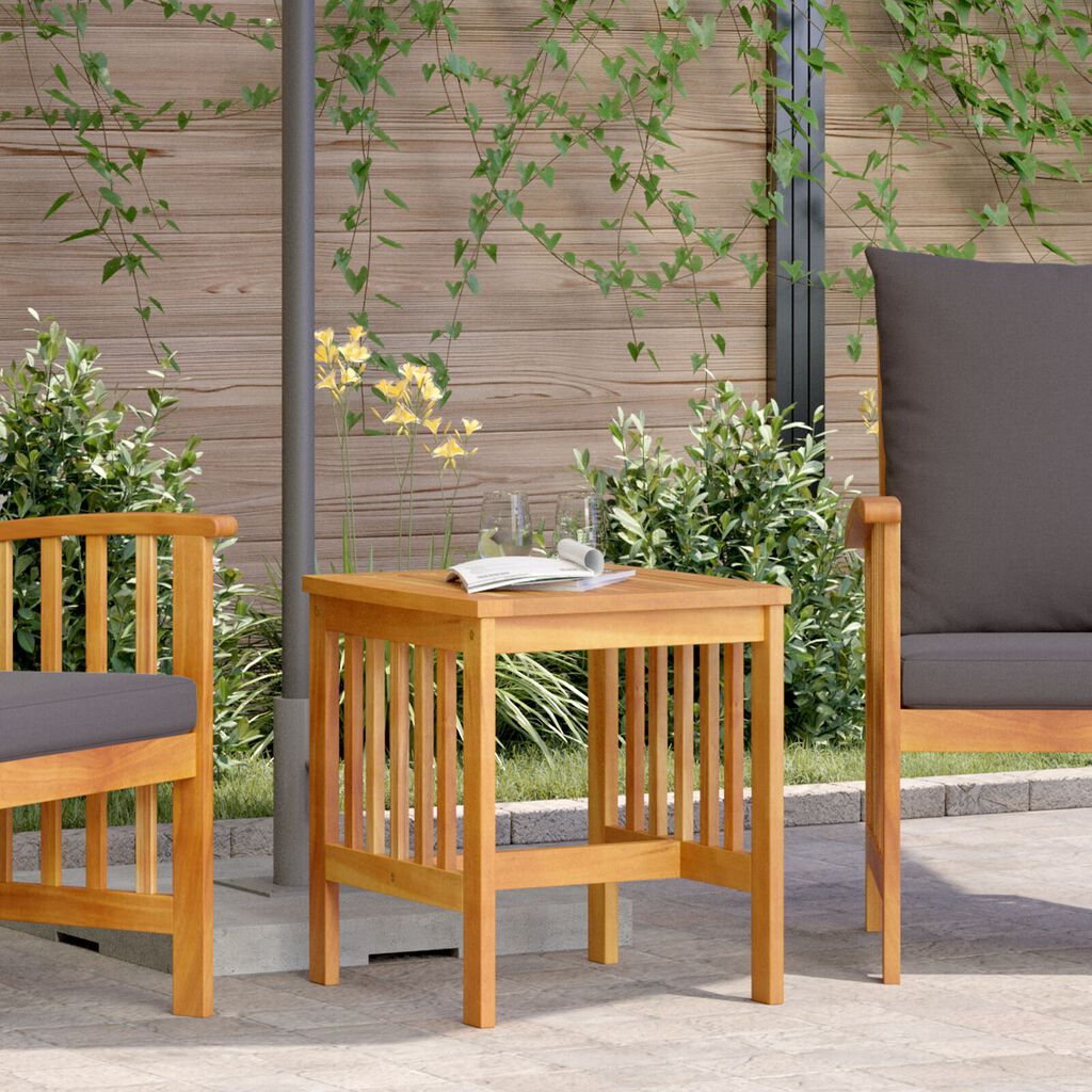 vidaXL Garden Side Table Brown 45x45x50 cm Solid Acacia Wood