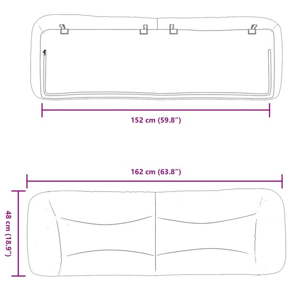 vidaXL Headboard Cushion "Hvar" Dark Grey 152 cm Queen Fabric
