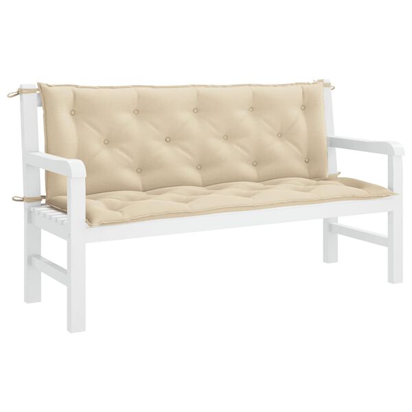 vidaXL Garden Bench Cushion Beige 150x(50+50)x7cm Oxford Fabric