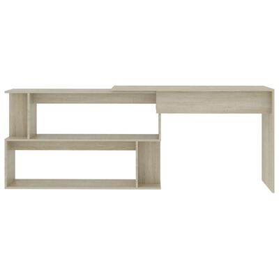 vidaXL Corner Desk Sonoma Oak 200x50x76 cm Engineered Wood