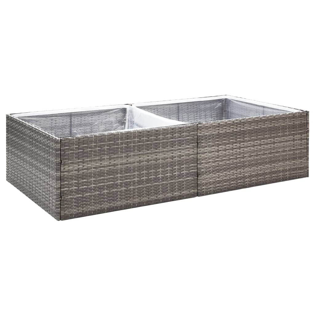 vidaXL Garden Planter Grey 157x80x40 cm Poly Rattan