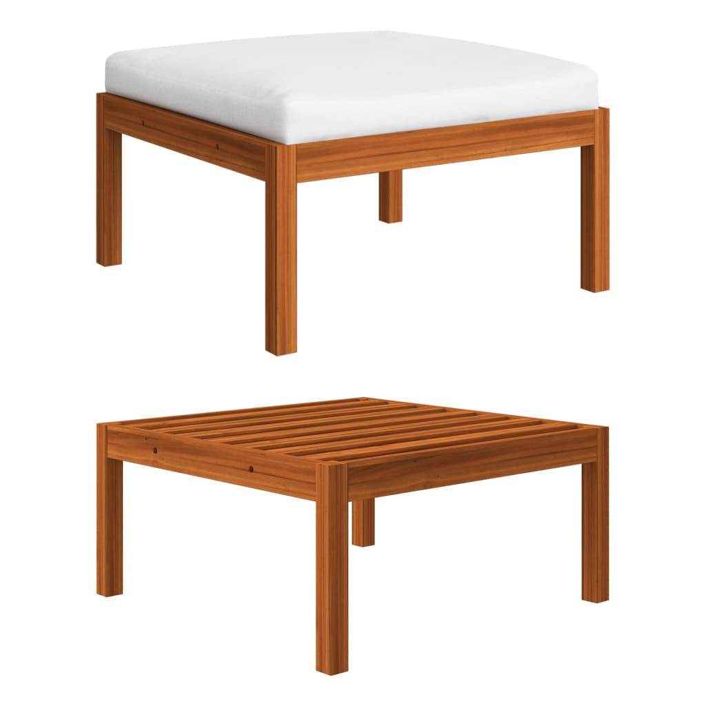 vidaXL 6 Piece Garden Lounge Set with Cushions Cream Solid Acacia Wood