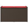 vidaXL Outdoor Storage Bench with Cushion Brown 100 cm Poly Rattan