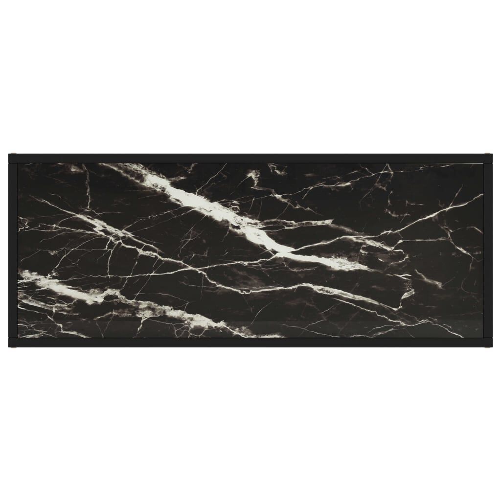 vidaXL TV Cabinet Black with Black Marble Glass 100x40x40 cm