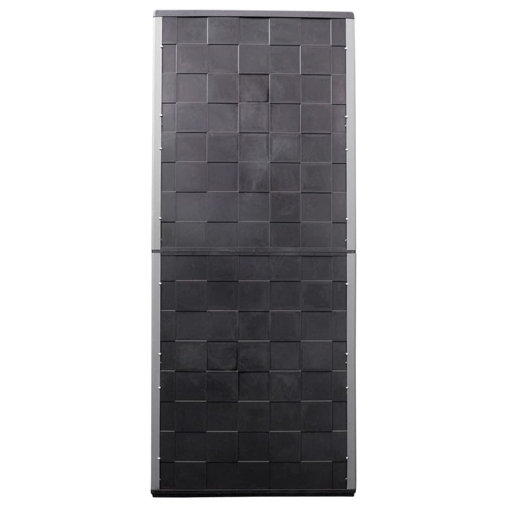 vidaXL Garden Storage Cabinet Grey and Black 68x37x163 cm PP