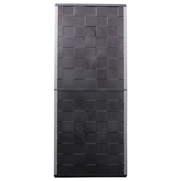 vidaXL Garden Storage Cabinet Grey and Black 68x37x163 cm PP