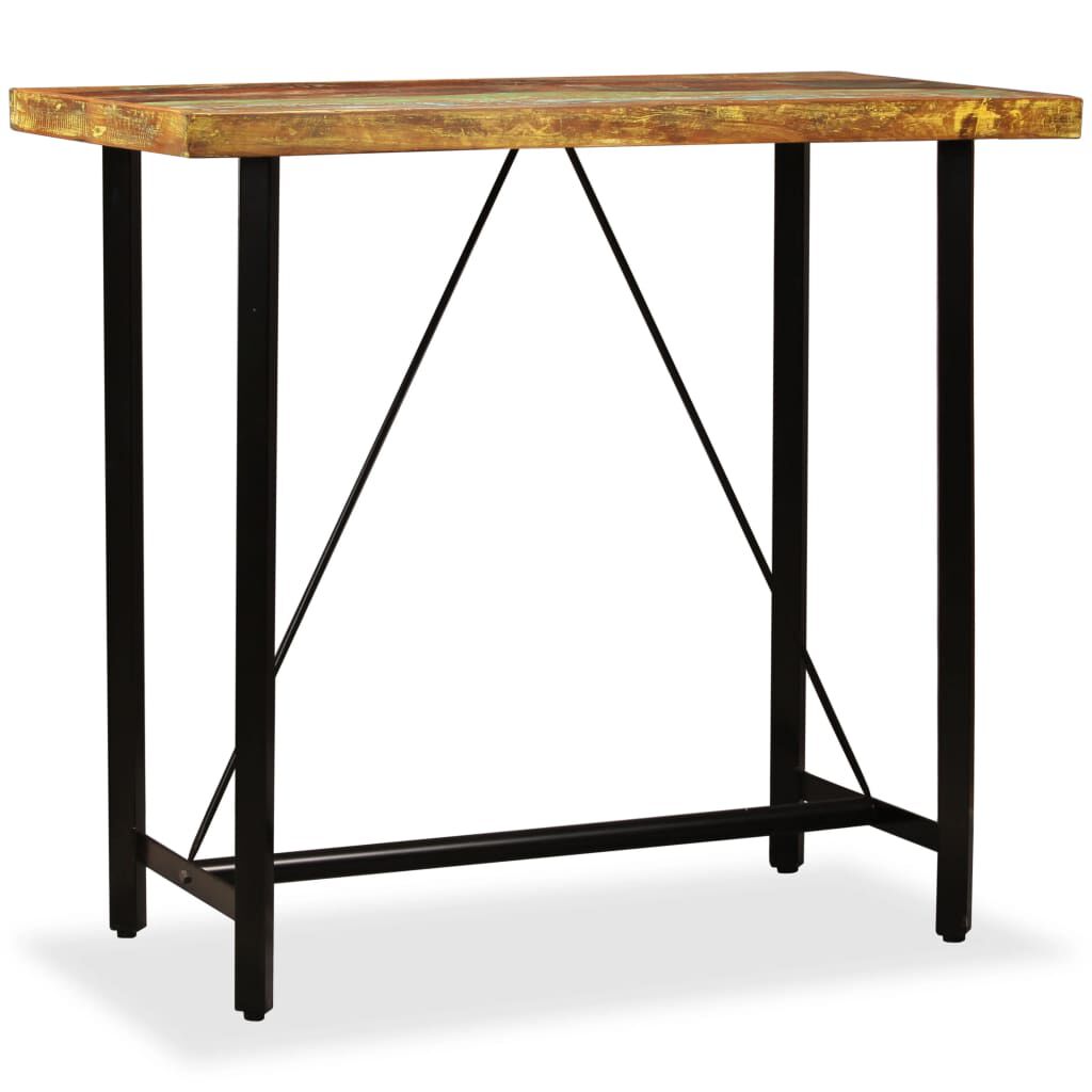 vidaXL Bar Table Solid Reclaimed Wood 120x60x107 cm