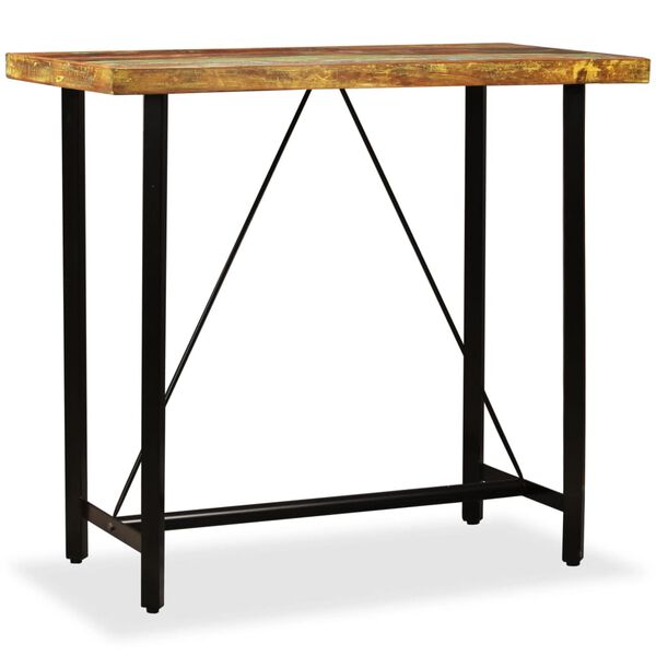 vidaXL Bar Table Solid Reclaimed Wood 120x60x107 cm