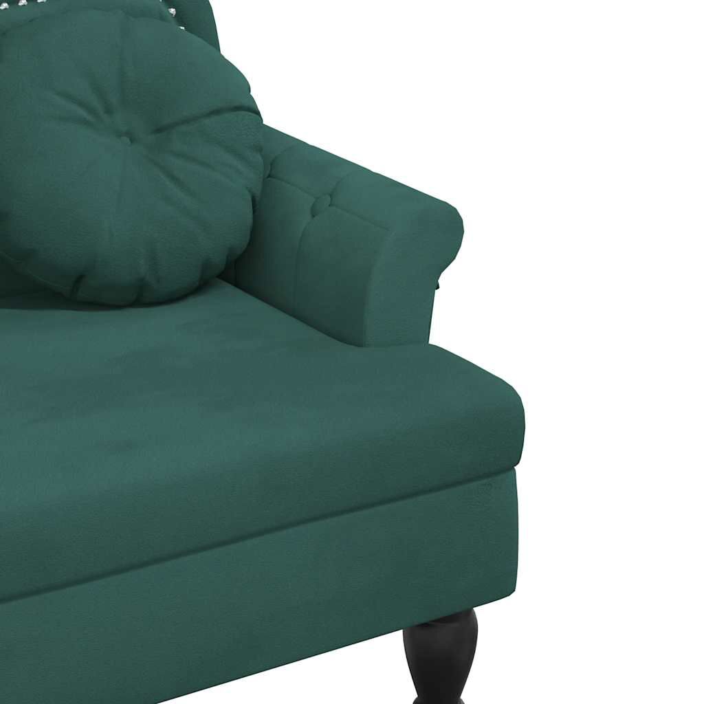 vidaXL Bench with Cushions Dark Green 120.5x65x75 cm Velvet