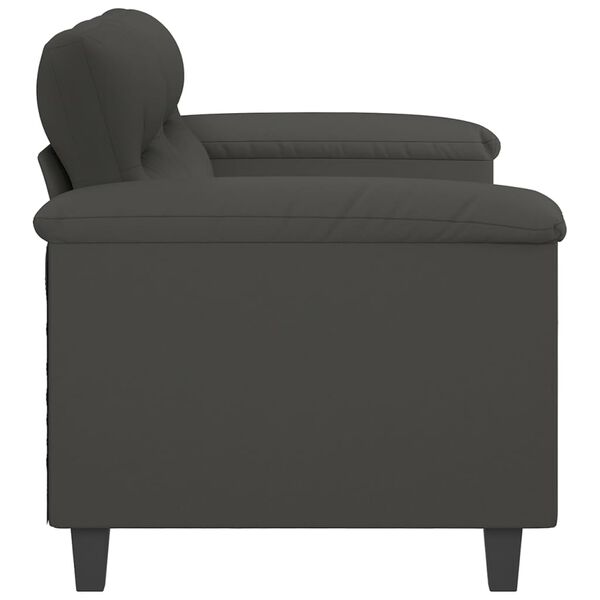 vidaXL 2-Seater Sofa Dark Grey 140 cm Microfibre Fabric