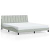 vidaXL Bed Frame with LED without Mattress "Hanko" Light Grey 183x213 cm Velvet