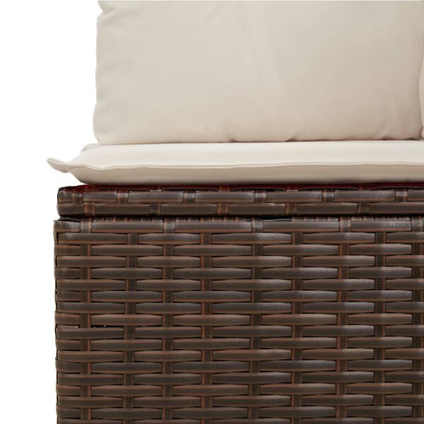 vidaXL 10 Piece Garden Sofa Set with Cushions Brown Poly Rattan