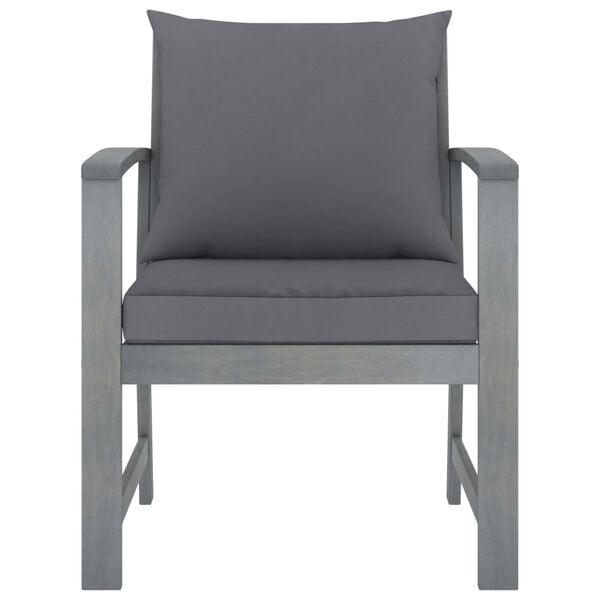 vidaXL 4 Piece Garden Lounge Set with Cushions Solid Acacia Wood