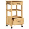 vidaXL Kitchen Trolley MONZA 48x40x90 cm Solid Wood Pine