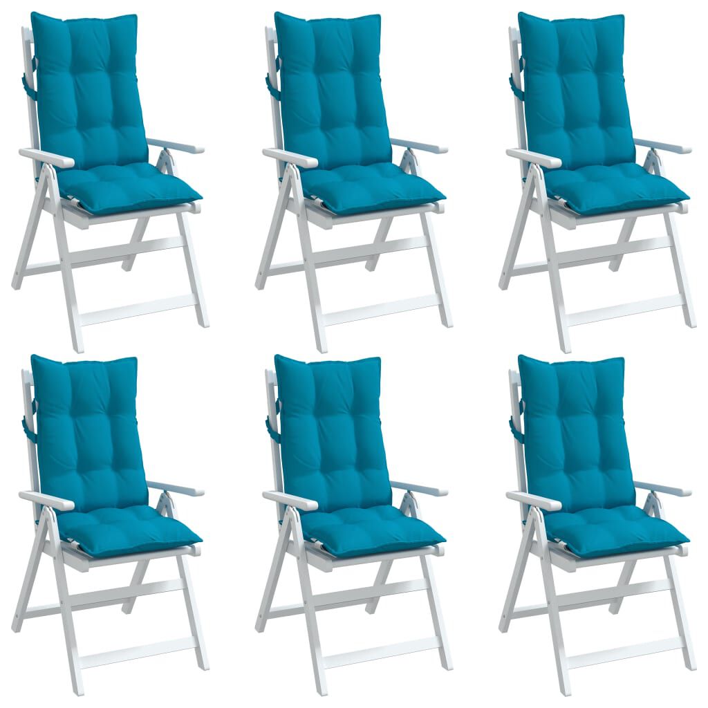 vidaXL Highback Chair Cushions 6 pcs Light Blue Oxford Fabric