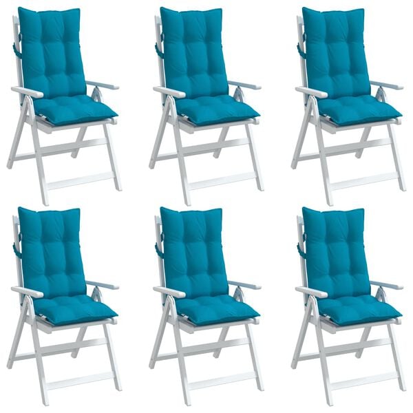 vidaXL Highback Chair Cushions 6 pcs Light Blue Oxford Fabric