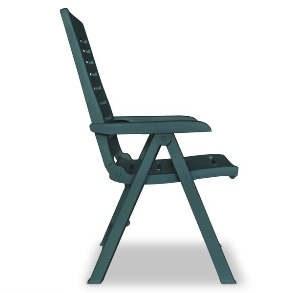 vidaXL Reclining Garden Chairs 6 pcs Plastic Green