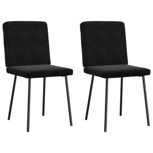 vidaXL Dining Chairs 2 pcs Black Velvet