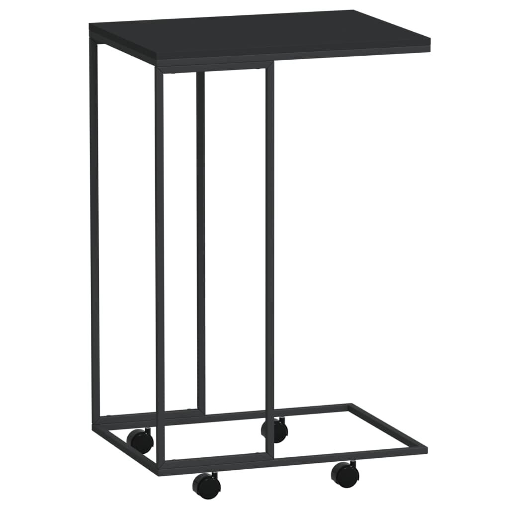 vidaXL Side Table with Wheels Black 40x30x63.5 cm Engineered Wood
