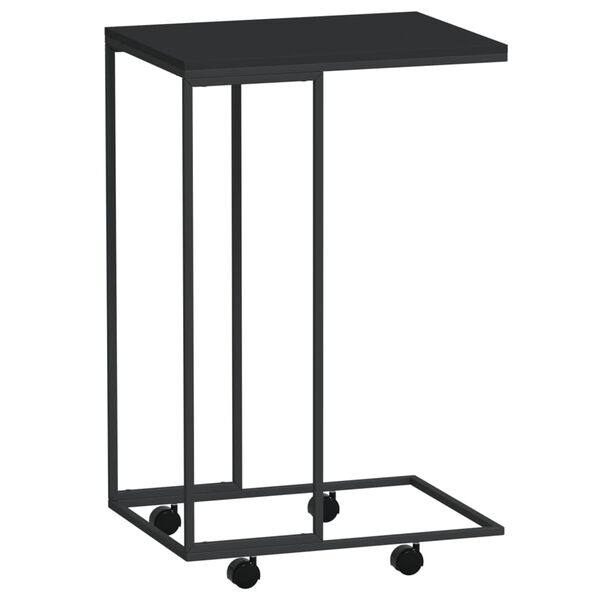 vidaXL Side Table with Wheels Black 40x30x63.5 cm Engineered Wood