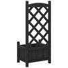 vidaXL Planter with Trellis Black Solid Wood Fir