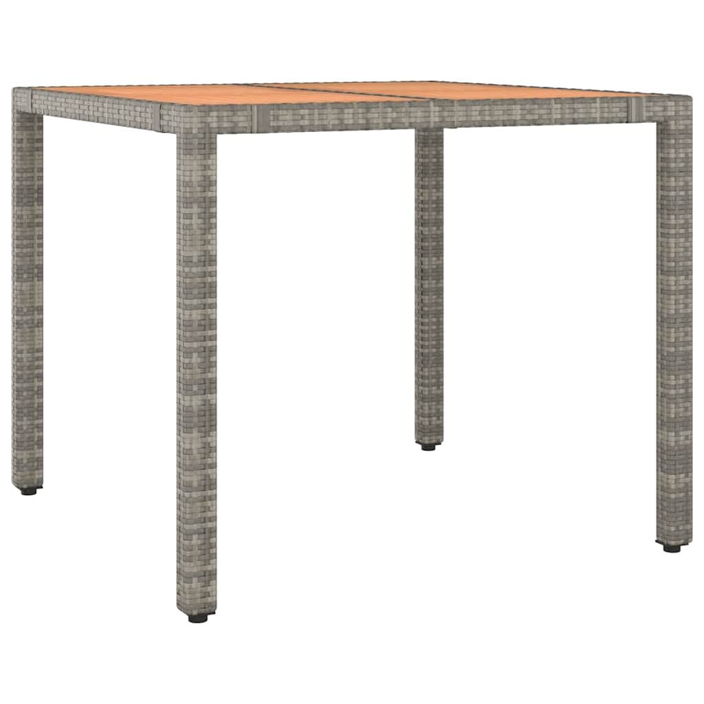 vidaXL 7 Piece Garden Bistro Set with Cushions Grey Poly Rattan