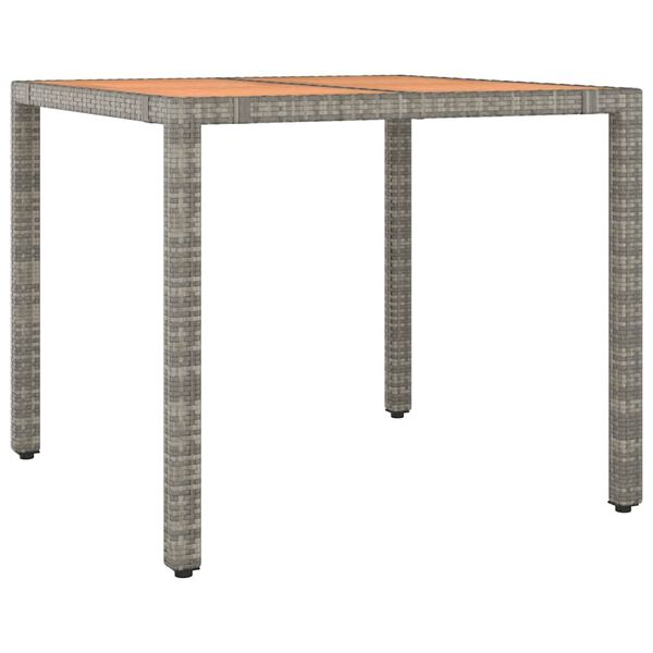 vidaXL 7 Piece Garden Bistro Set with Cushions Grey Poly Rattan