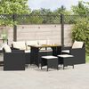 vidaXL 6 Piece Garden Sofa Set with Cushions Black Poly Rattan