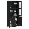 vidaXL Highboard VIKEN Black 80x40x190 cm Solid Wood Pine