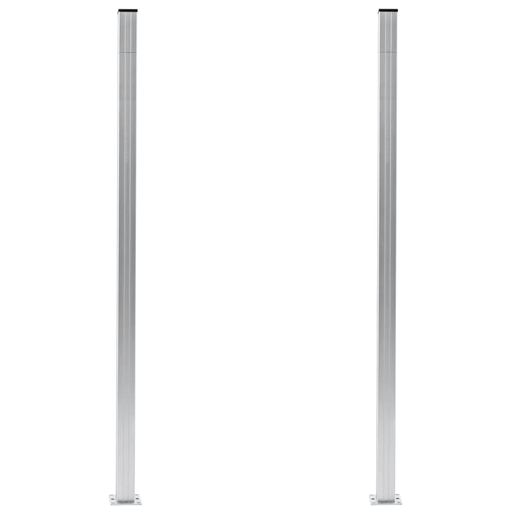 vidaXL Fence Posts 2 pcs Aluminium 185 cm
