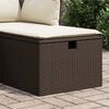 vidaXL Garden Stool with Cushion Brown 55x55x37 cm Poly Rattan