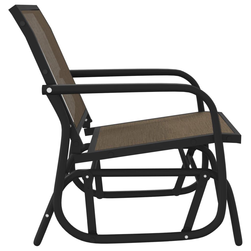 vidaXL Garden Glider Chair Brown 61x76x87 cm Textilene&Steel