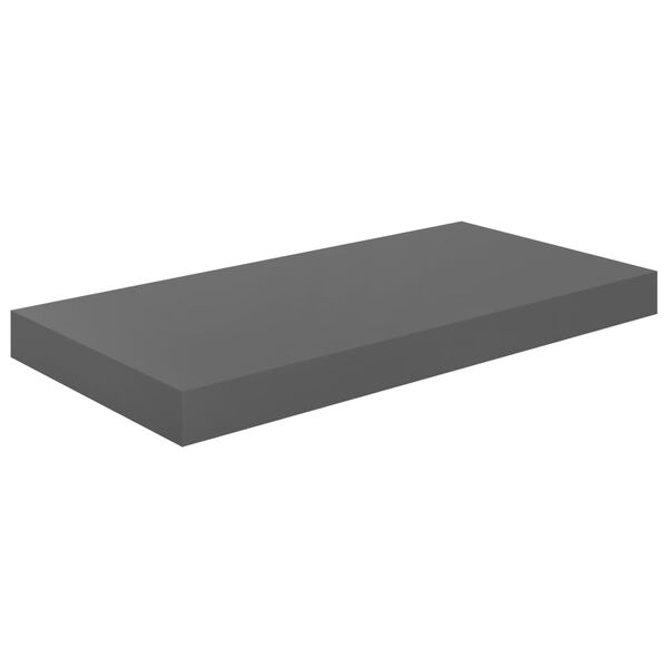 vidaXL Floating Wall Shelves 4 pcs High Gloss Grey 50x23x3.8 cm MDF