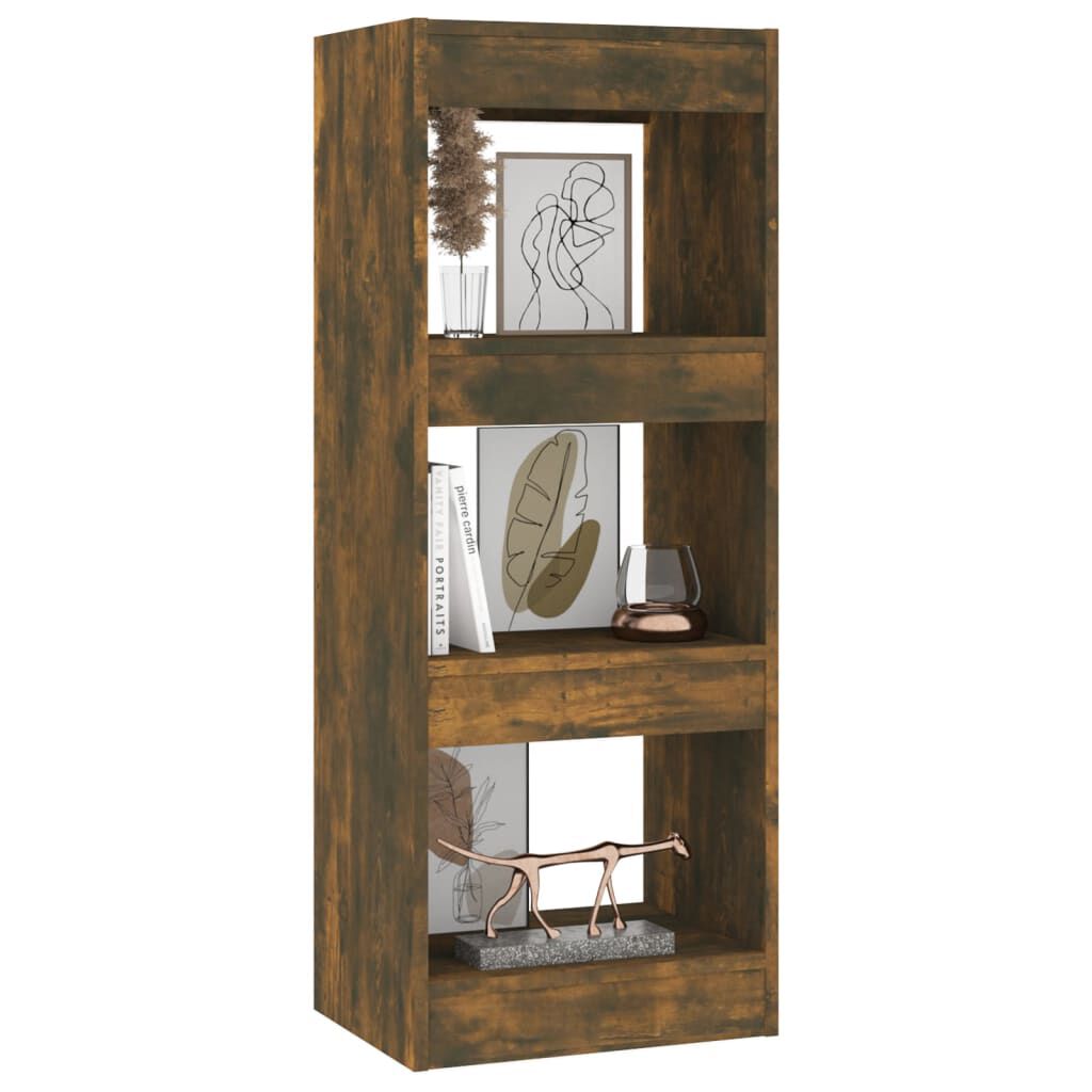vidaXL Book Cabinet/Room Divider Smoked Oak 40x30x103 cm Engineered Wood