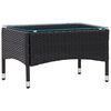 vidaXL 4 Piece Garden Lounge Set with Cushions Poly Rattan Black